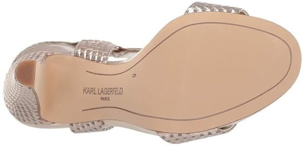 Karl Lagerfeld Paris Women's CIEONE Heeled Sandal, Gold Triangle Metallic