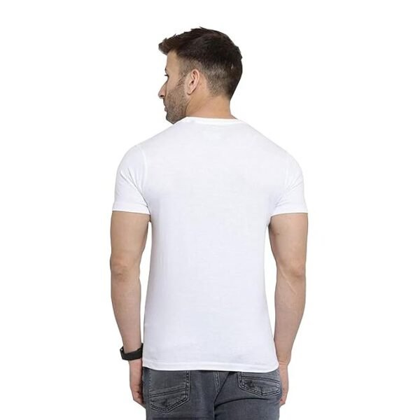 Men's Plain Black Polyster Lycra T-Shirt, Crew Neck