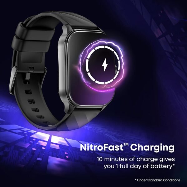 Fastrack Limitless Fs2 Pro Smart Watch, 1.96" Super Amoled Arched Display with Functional Crown & Resolution of 410X502, Singlesync Bt Calling, 110+ Sports Modes, 200+ Smartwatch Faces (Black)