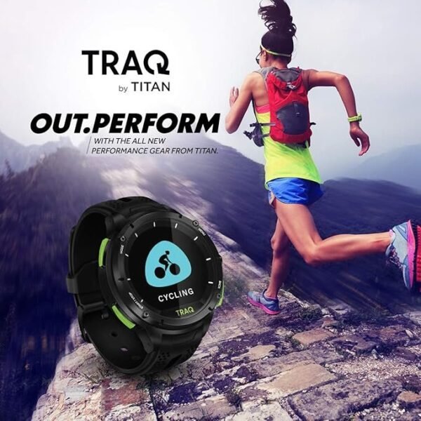 Traq by Titan Cardio Running and Cycling GPS Unisex Smartwatch with Heart Rate Monitoring and Upto 7 Days of Battery Life