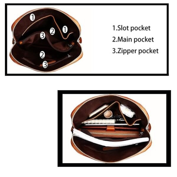 Heshe Women’s Vintage Leather Backpack Casual Daypack for Ladies and Girls