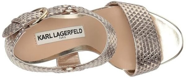 Karl Lagerfeld Paris Women's CIEONE Heeled Sandal, Gold Triangle Metallic