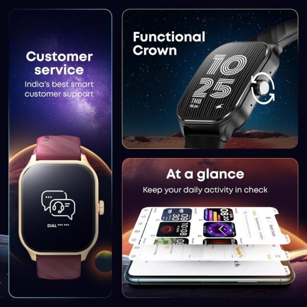 Fastrack Limitless Fs2 Pro Smart Watch, 1.96" Super Amoled Arched Display with Functional Crown & Resolution of 410X502, Singlesync Bt Calling, 110+ Sports Modes, 200+ Smartwatch Faces (Black)