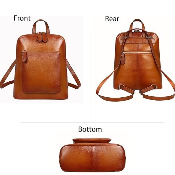 Heshe Women’s Vintage Leather Backpack Casual Daypack for Ladies and Girls